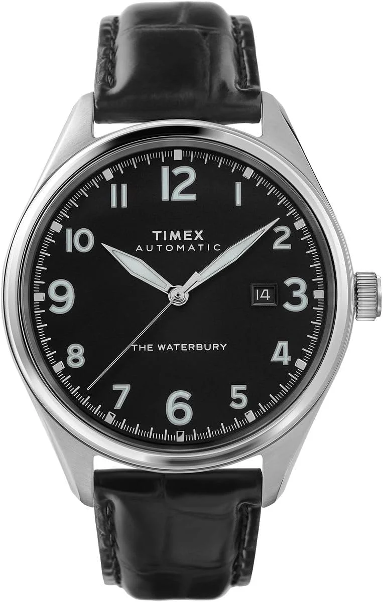 ساعت مچی اتوماتیک Timex Waterbury (مشکی/سنتی/چرم)