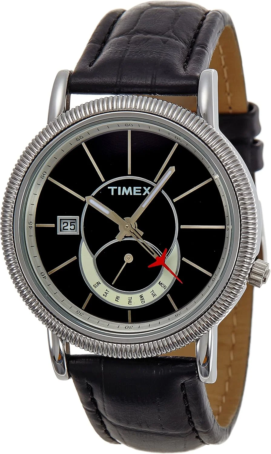 ساعت مچی مردانه Timex E-Class آنالوگ صفحه مشکی مدل J201، بند