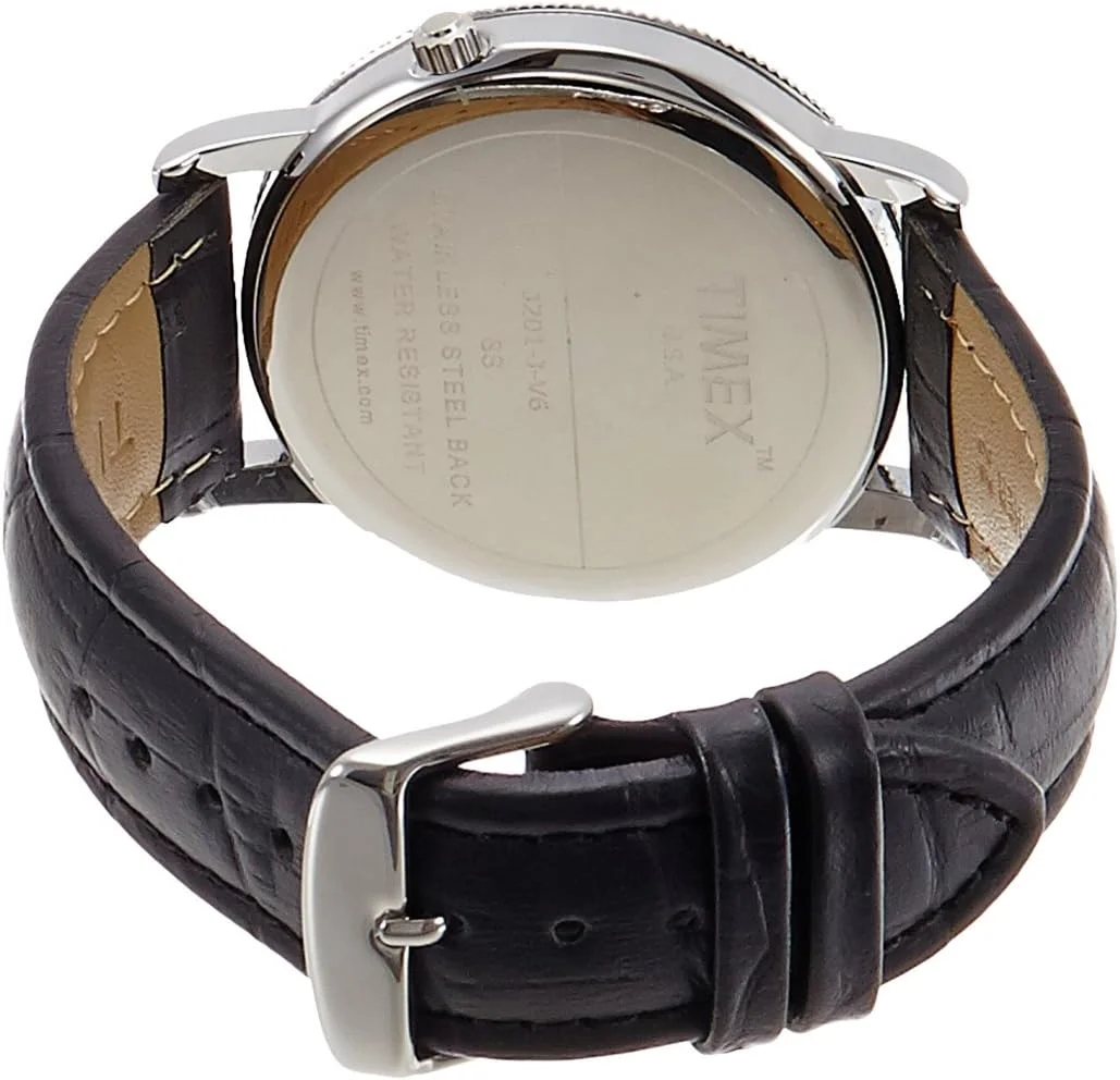 ساعت مچی مردانه Timex E-Class آنالوگ صفحه مشکی مدل J201، بند ساعت مچی مردانه Timex E-Class آنالوگ صفحه مشکی مدل J201، بند