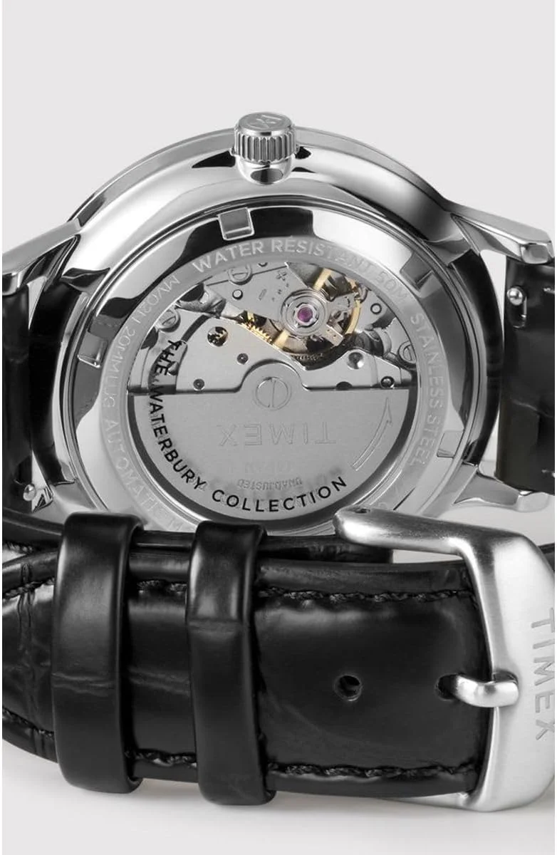 ساعت مچی اتوماتیک Timex Waterbury (مشکی/سنتی/چرم) ساعت مچی اتوماتیک Timex Waterbury (مشکی/سنتی/چرم)