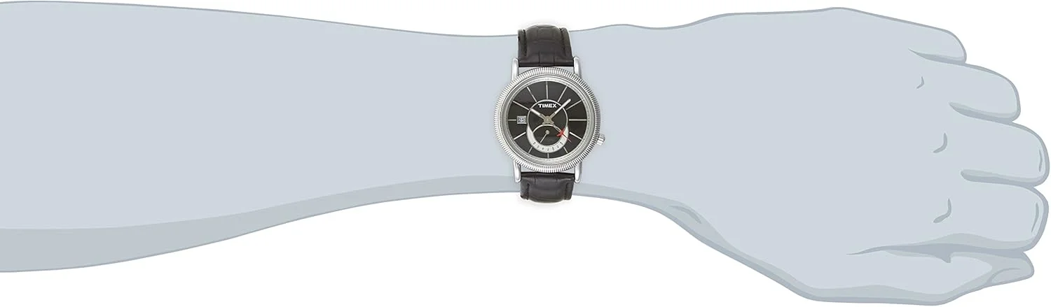 ساعت مچی مردانه Timex E-Class آنالوگ صفحه مشکی مدل J201، بند ساعت مچی مردانه Timex E-Class آنالوگ صفحه مشکی مدل J201، بند