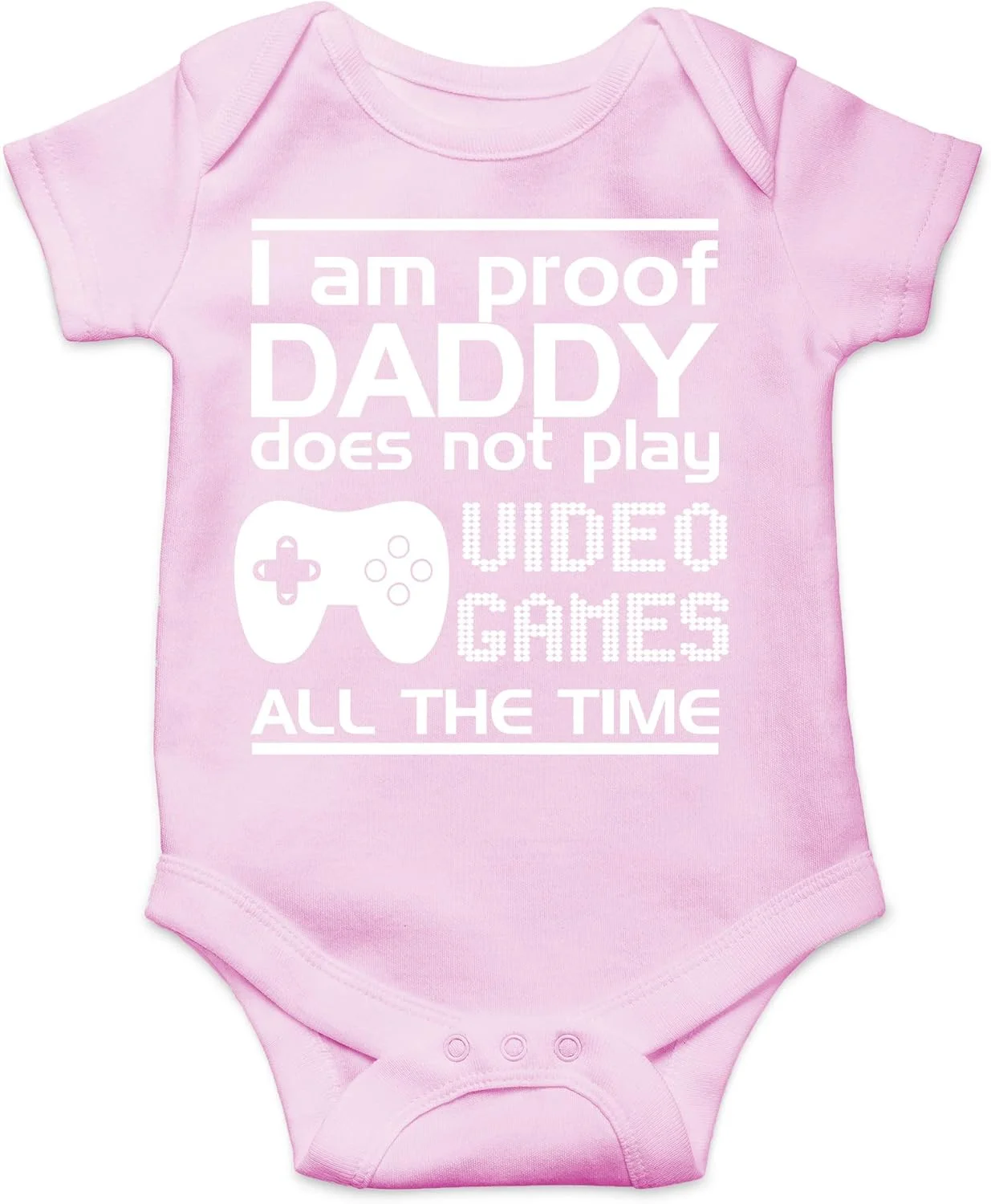 من مدرکی هستم که بابا تمام وقت بازی های ویدیویی انجام نمی دهد - اعلامیه خنده دار نوزاد - لباس نوزادی یک تکه بامزه