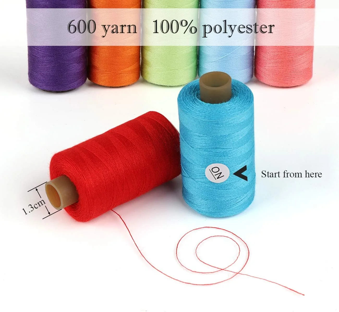نخ خیاطی ilauke، 21600 یارد نخ 40S/2 برای خیاطی، مجموعه نخ های خیاطی سردوز پلی استر 36 رنگ با 10 سوزن، انگشتانه، سوزن نخ کن برای لوازم خیاطی ماشین خیاطی دستی DIY