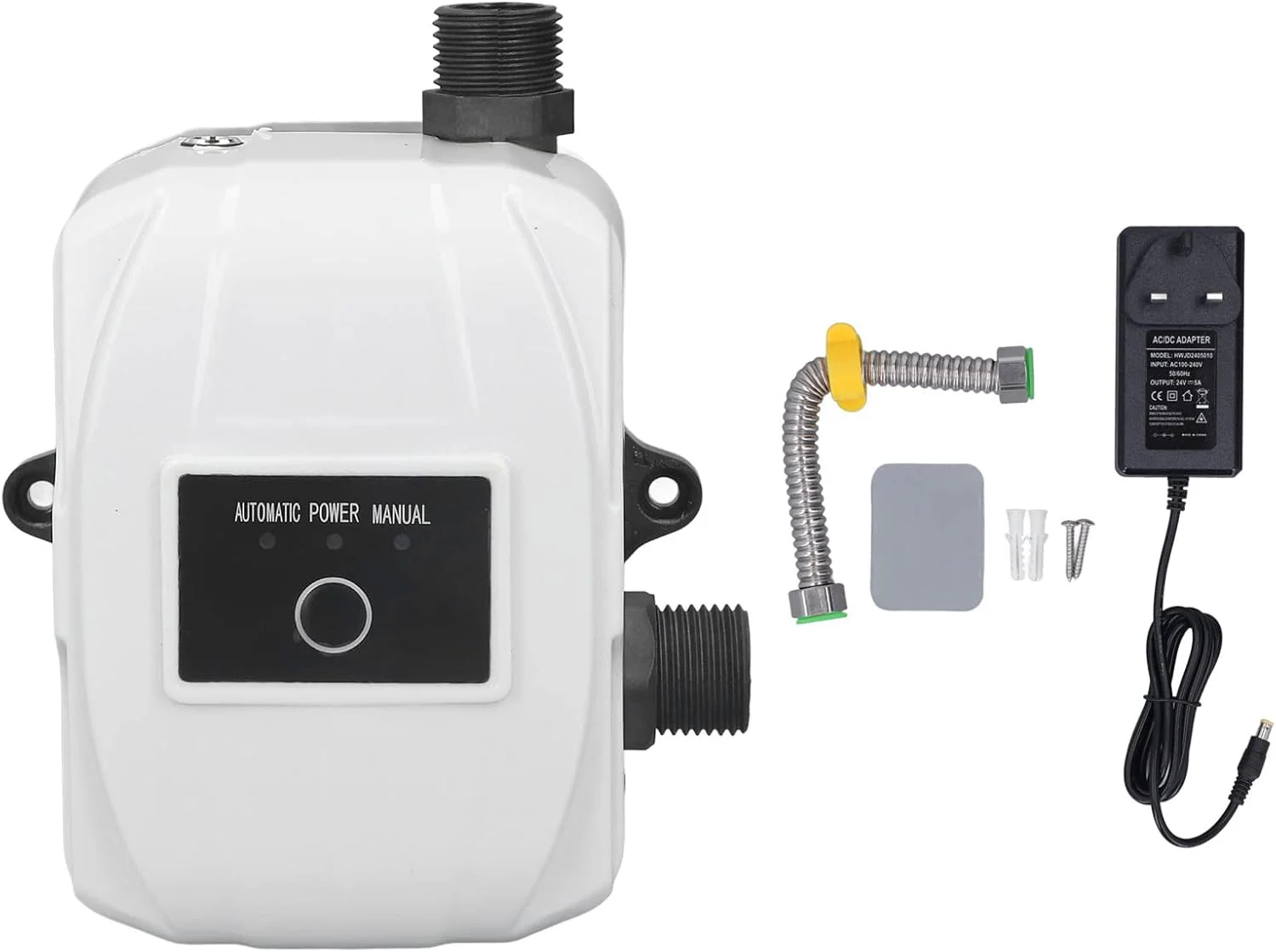 پمپ تقویت فشار آب اتوماتیک خانگی Eujgoov 100W 24V برای دوش های خانگی، شلنگ، آشپزخانه (دوشاخه UK 100-240V) پمپ تقویت فشار آب اتوماتیک خانگی Eujgoov 100W 24V برای دوش های خانگی، شلنگ، آشپزخانه (دوشاخه UK 100-240V)