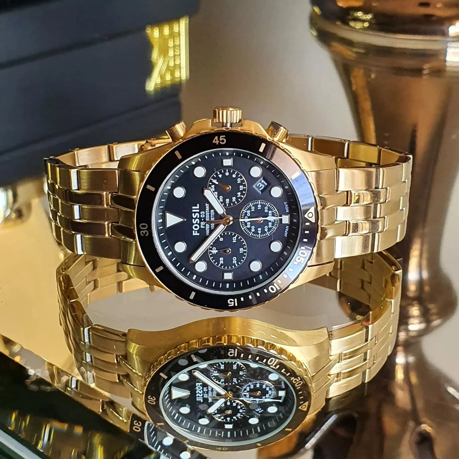 ساعت مچی مردانه فسیل مدل Fb 01 Chrono با بند استیل ضد زنگ Fs5836، طلایی ساعت مچی مردانه فسیل مدل Fb 01 Chrono با بند استیل ضد زنگ Fs5836، طلایی