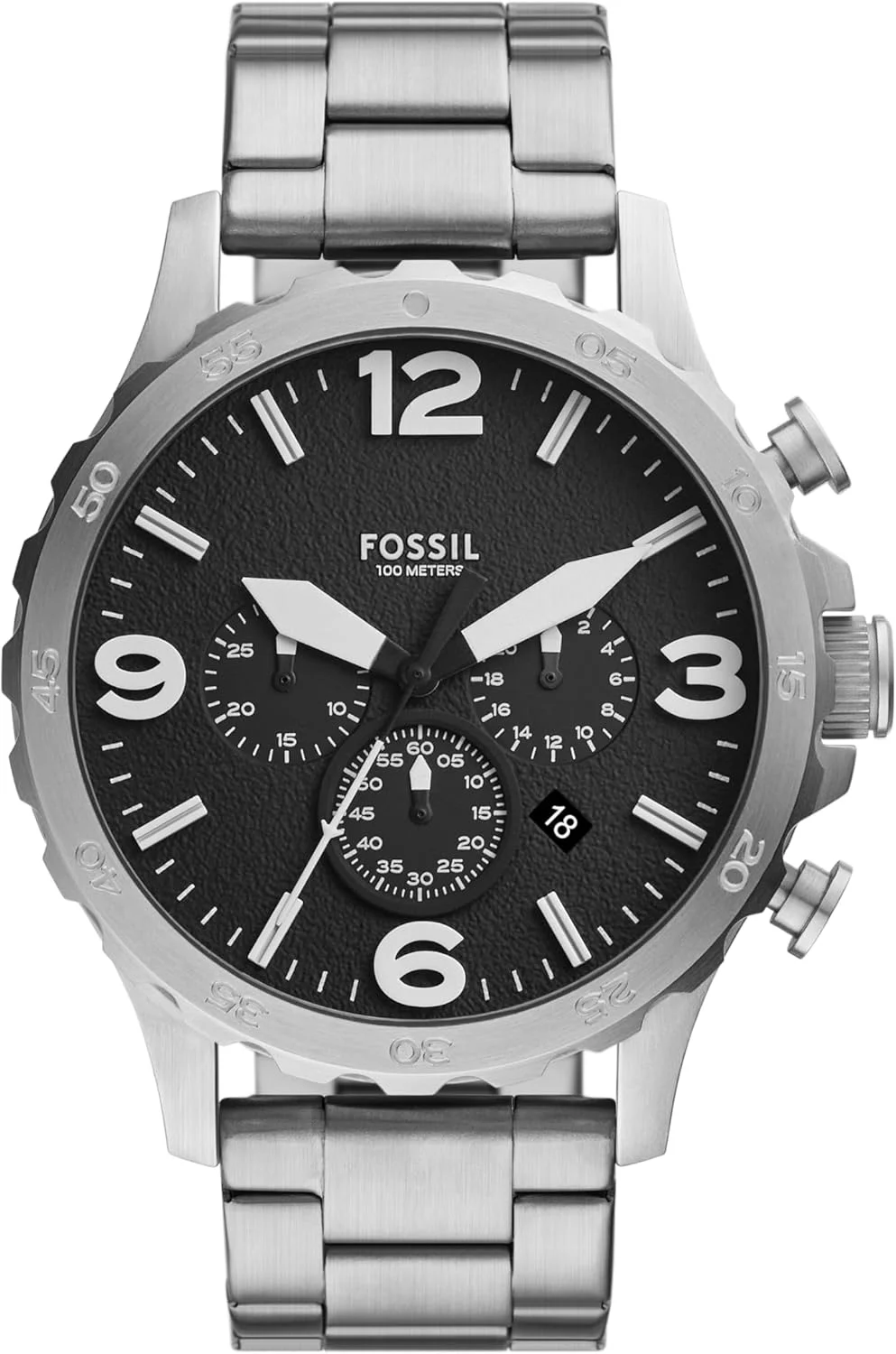 ساعت مچی مردانه فسیل مدل Nate Chronograph با بدنه استیل ضد زنگ (مدل: JR1532)
