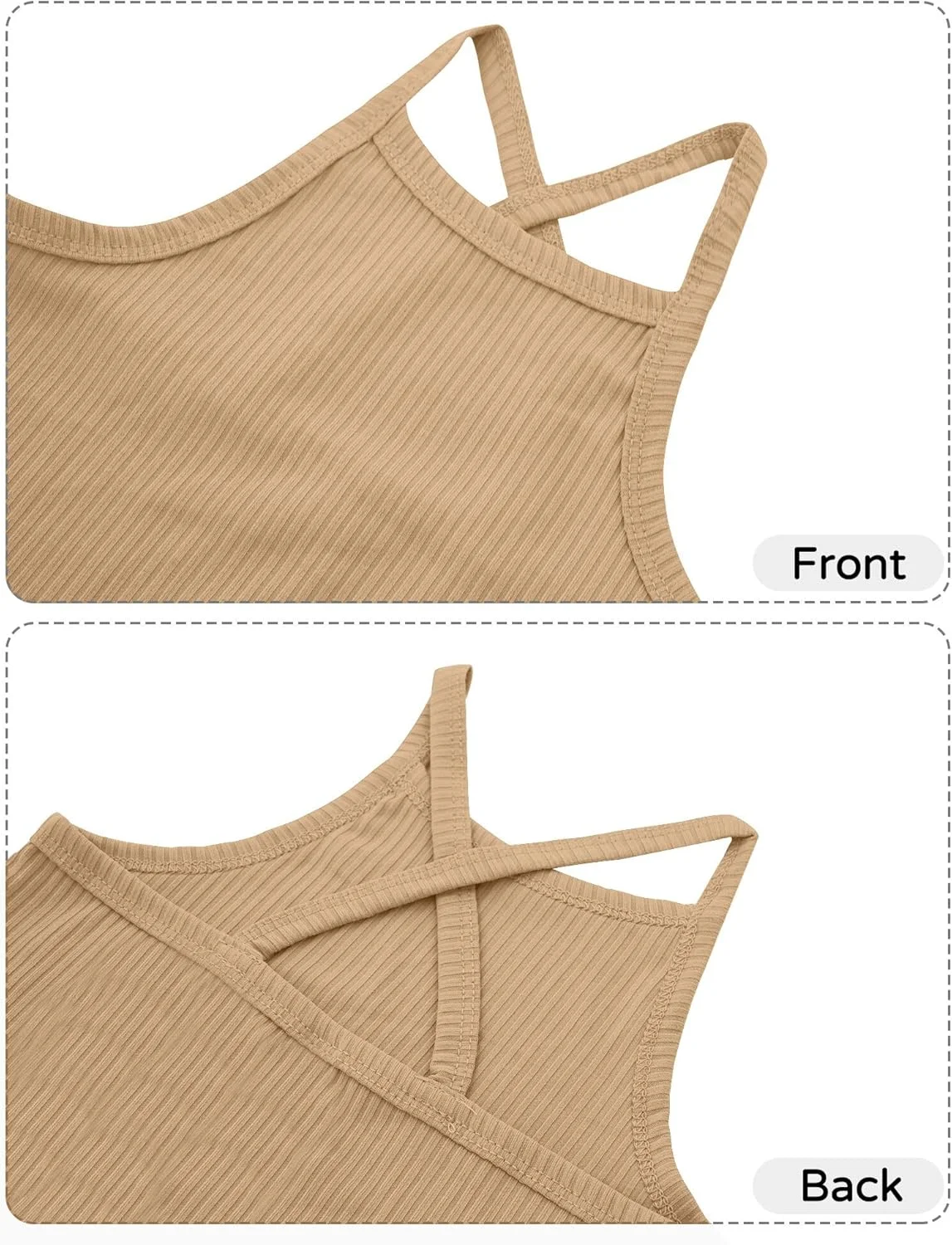 هپی چری - ست 3 تکه بادی بدون آستین نوزادی دخترانه، جلیقه های تابستانی نوزاد، لباس غیر رسمی، تاپ رکابی ساده نرم، بند شانه ای برای 6-24 ماه