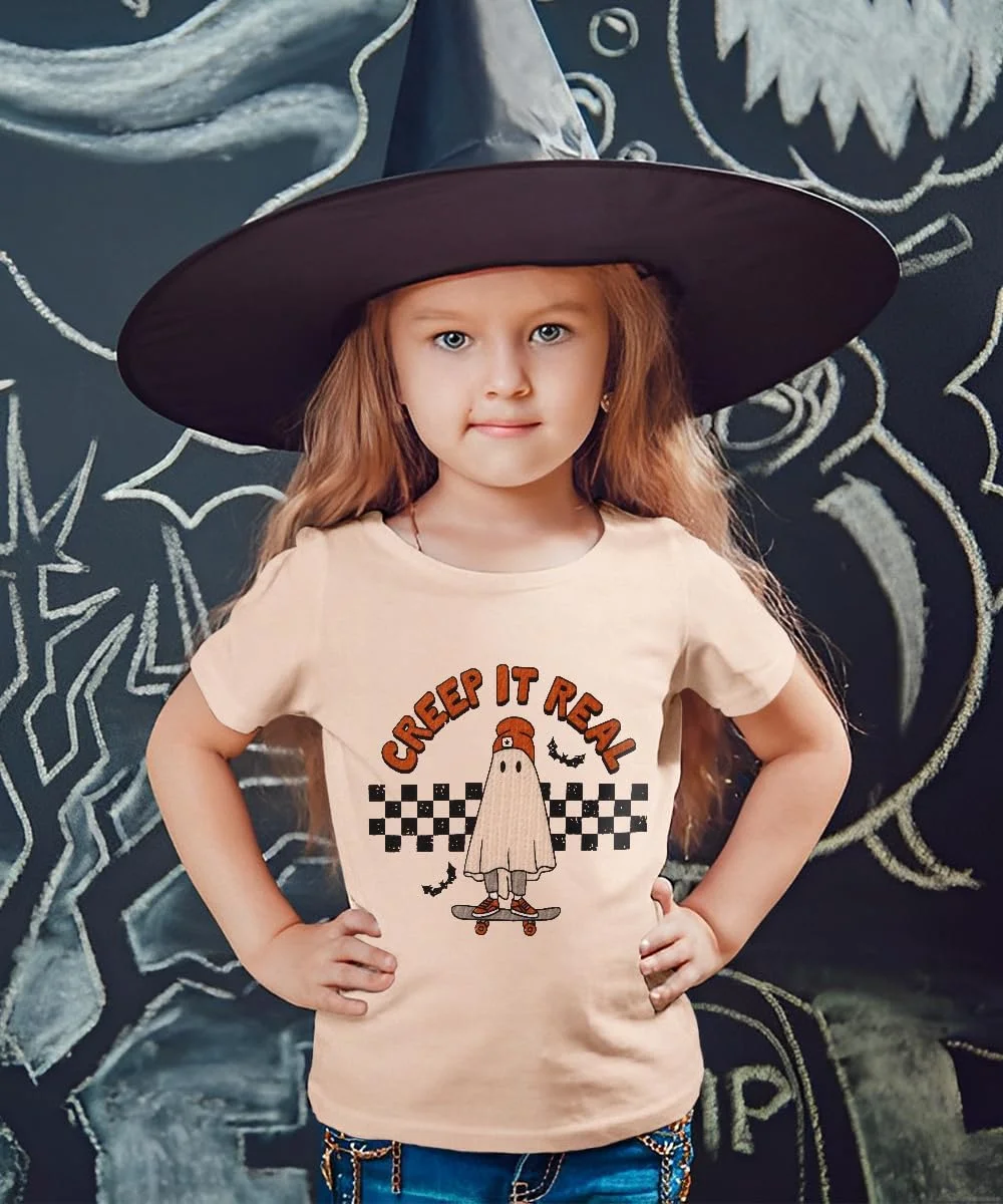 تی شرت هالووین GLIGLITTR برای کودکان نوپا، تیشرت شبح بامزه پسرانه دخترانه، لباس های پاییزی فصل شبح وار