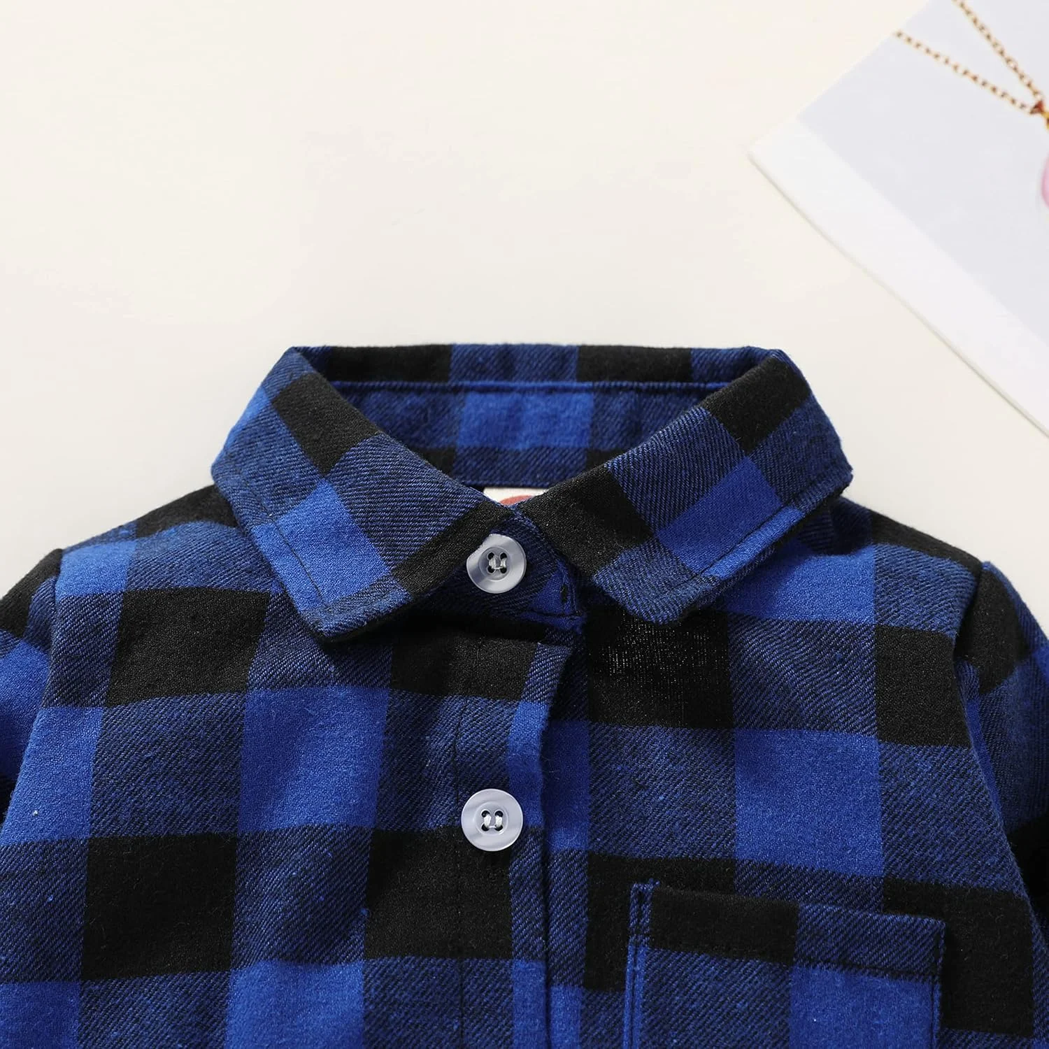 لباس نوزادی پسرانه دخترانه HAPPYMA طرح چهارخانه، رامپر فلانل، تاپ آستین بلند دکمه دار، لباس سرهمی غیر رسمی چهارخانه