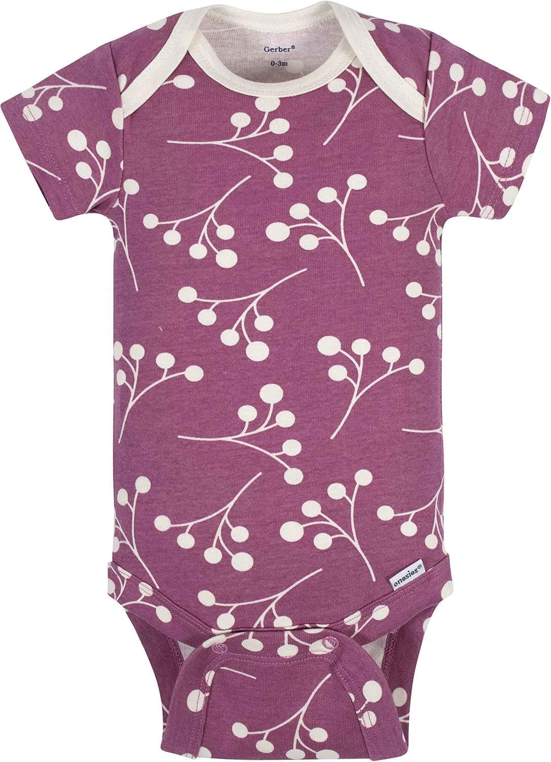 گروبای گربر، لباس زیر دکمه دار آستین کوتاه ارگانیک 5 عددی دخترانه