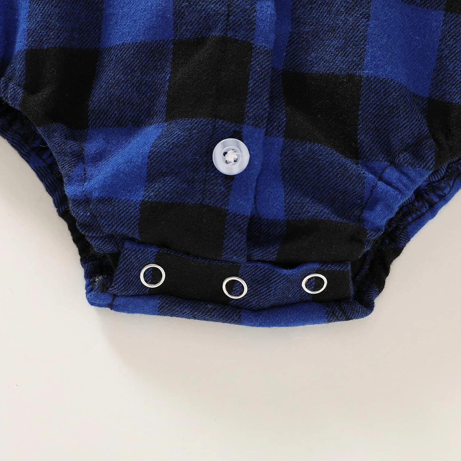 لباس نوزادی پسرانه دخترانه HAPPYMA طرح چهارخانه، رامپر فلانل، تاپ آستین بلند دکمه دار، لباس سرهمی غیر رسمی چهارخانه