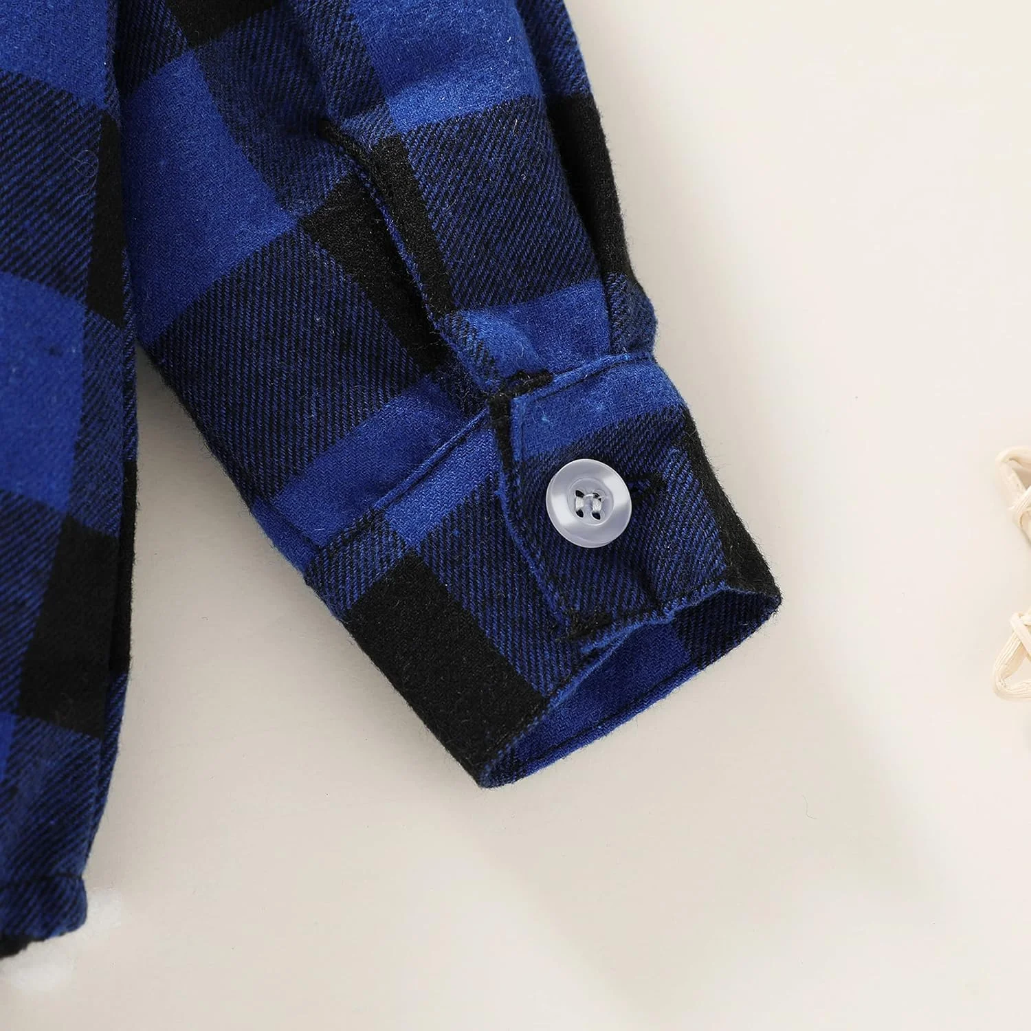 لباس نوزادی پسرانه دخترانه HAPPYMA طرح چهارخانه، رامپر فلانل، تاپ آستین بلند دکمه دار، لباس سرهمی غیر رسمی چهارخانه