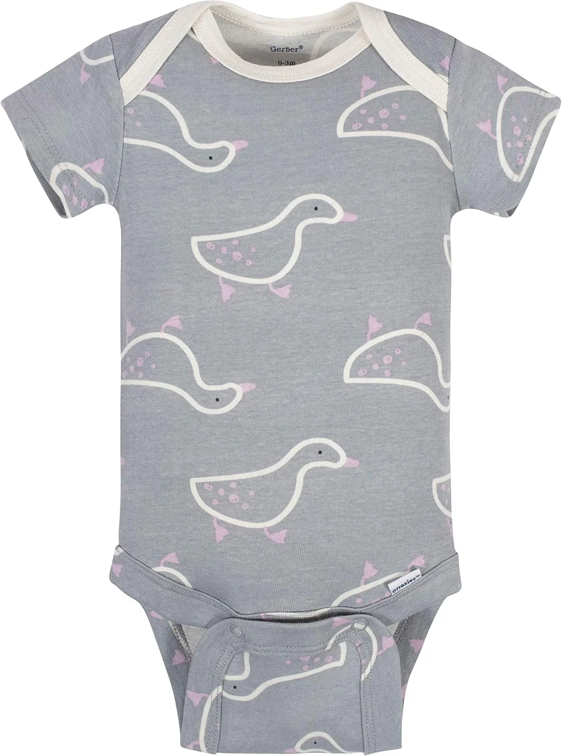 گروبای گربر، لباس زیر دکمه دار آستین کوتاه ارگانیک 5 عددی دخترانه