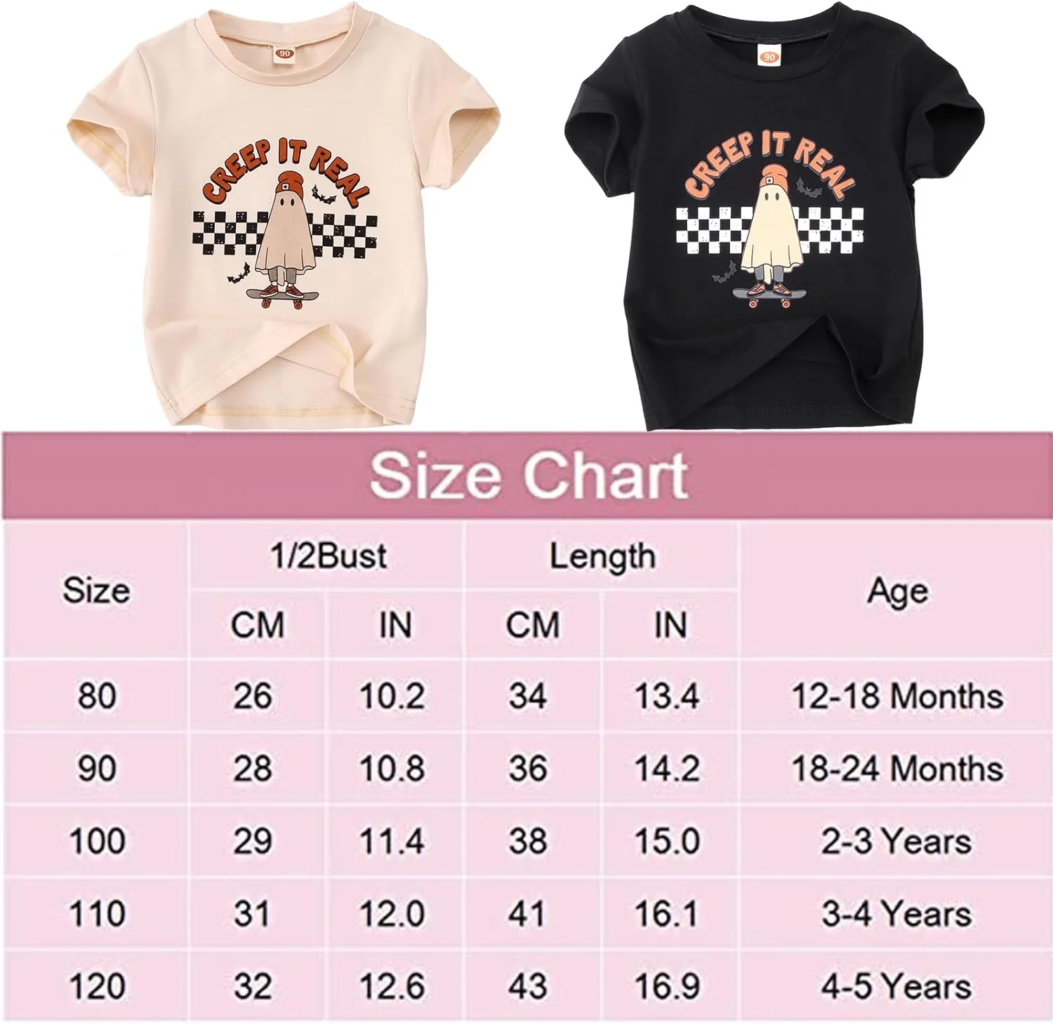 تی شرت هالووین GLIGLITTR برای کودکان نوپا، تیشرت شبح بامزه پسرانه دخترانه، لباس های پاییزی فصل شبح وار