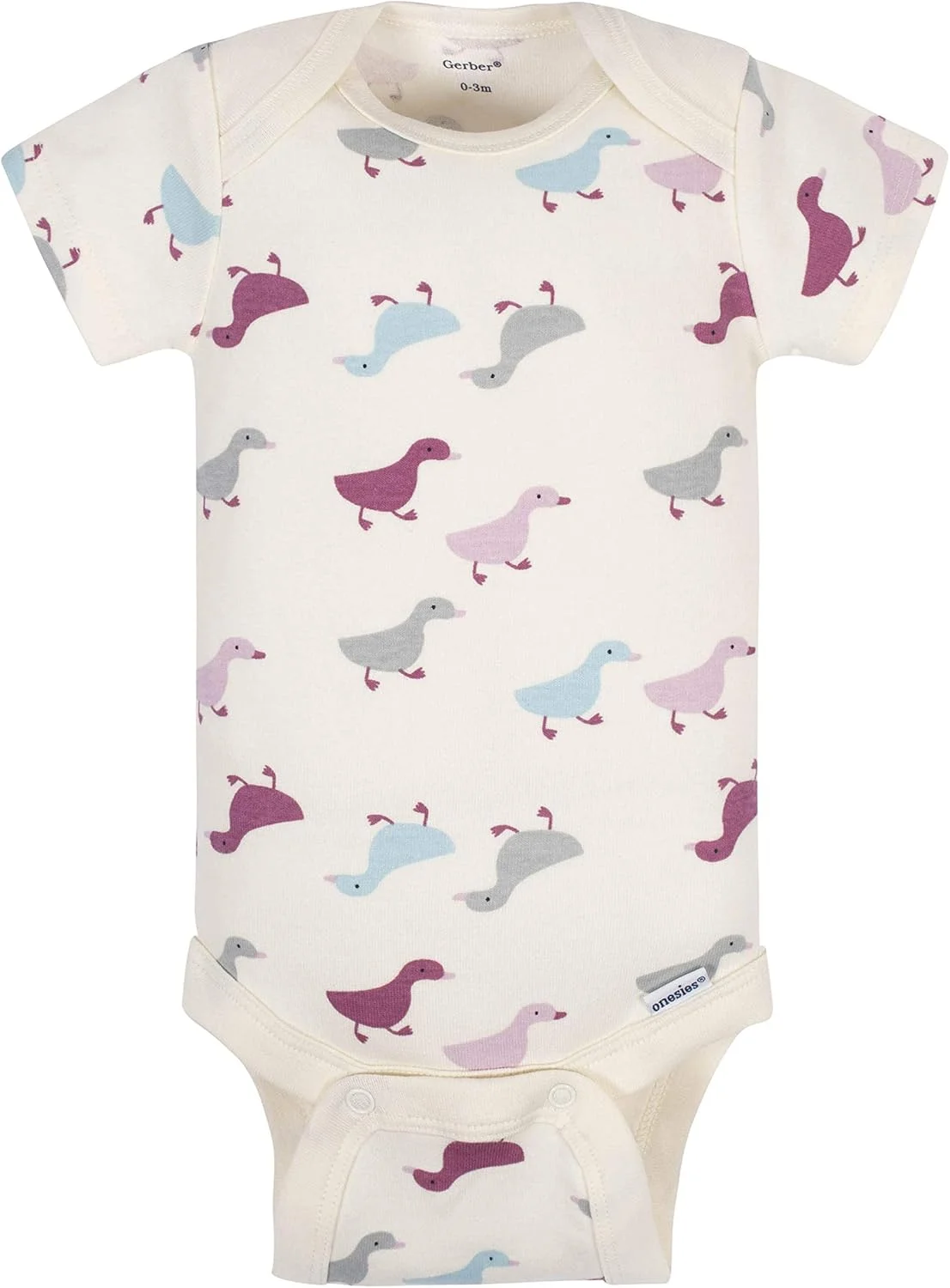 گروبای گربر، لباس زیر دکمه دار آستین کوتاه ارگانیک 5 عددی دخترانه