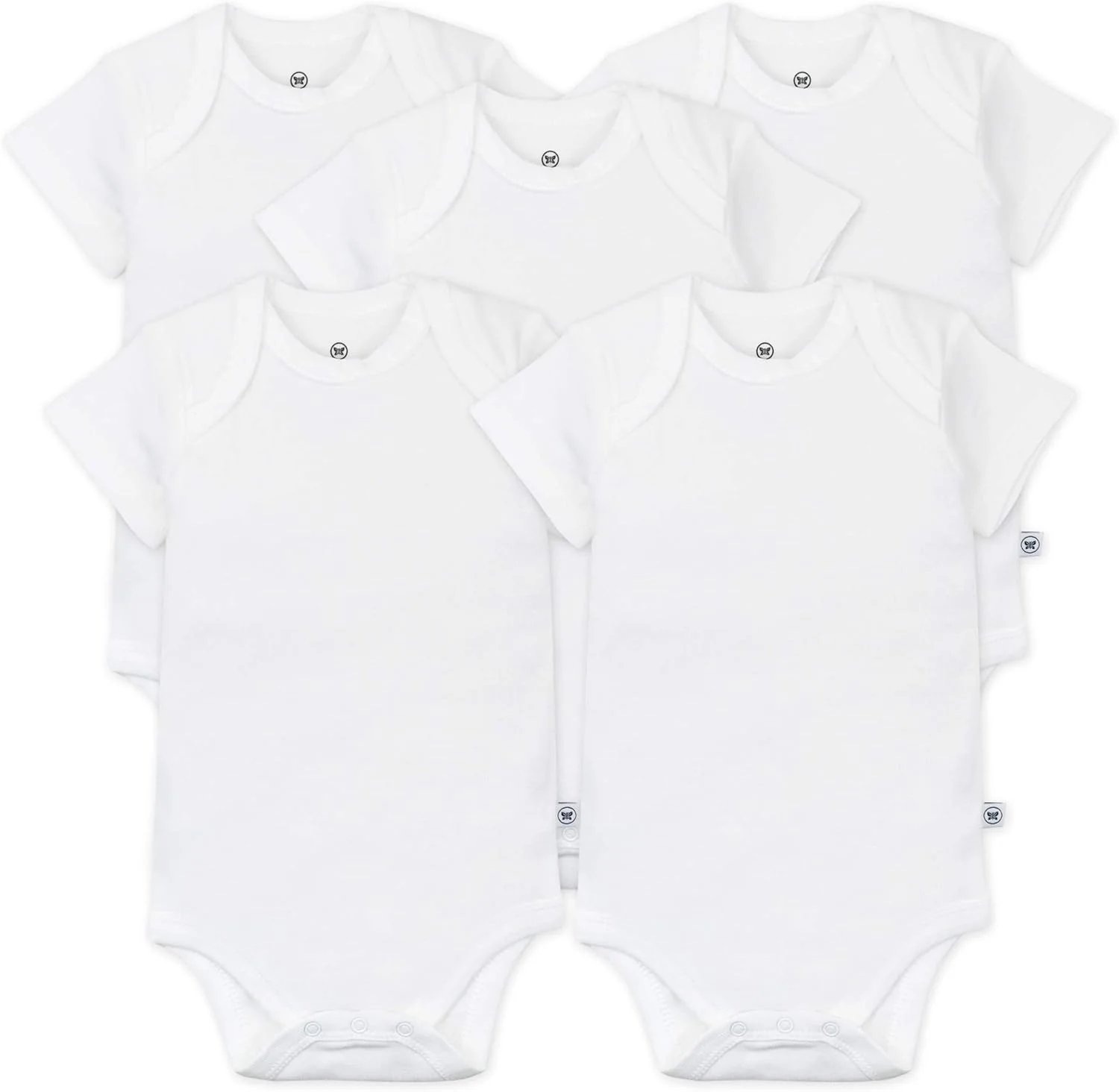 بادی آستین کوتاه نوزادی HonestBaby، بسته 5 عددی، یکسره، 100% پنبه ارگانیک، مناسب نوزاد پسر