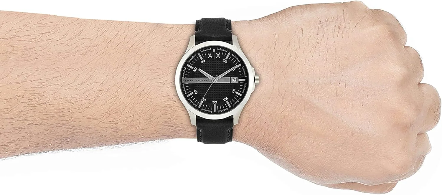 ساعت مردانه A|X Armani Exchange با نمایشگر آنالوگ سه عقربه و پنجره تاریخ، ساعت مردانه با بند استیل ضد زنگ یا چرمی ساعت مردانه A|X Armani Exchange با نمایشگر آنالوگ سه عقربه و پنجره تاریخ، ساعت مردانه با بند استیل ضد زنگ یا چرمی