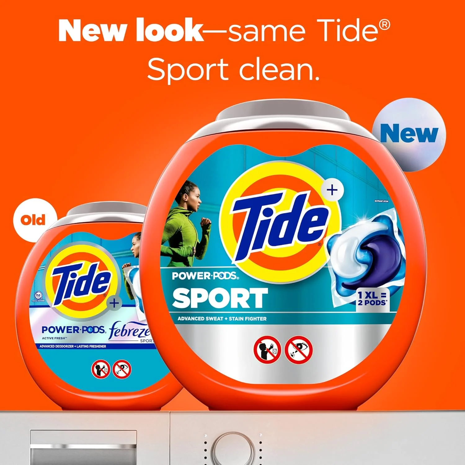 پودر لباسشویی کپسولی Tide Power PODS با رایحه Febreze Sport، تعداد 63، کپسول های لباسشویی با طراوت Febreze و محافظت از بوی ورزشی