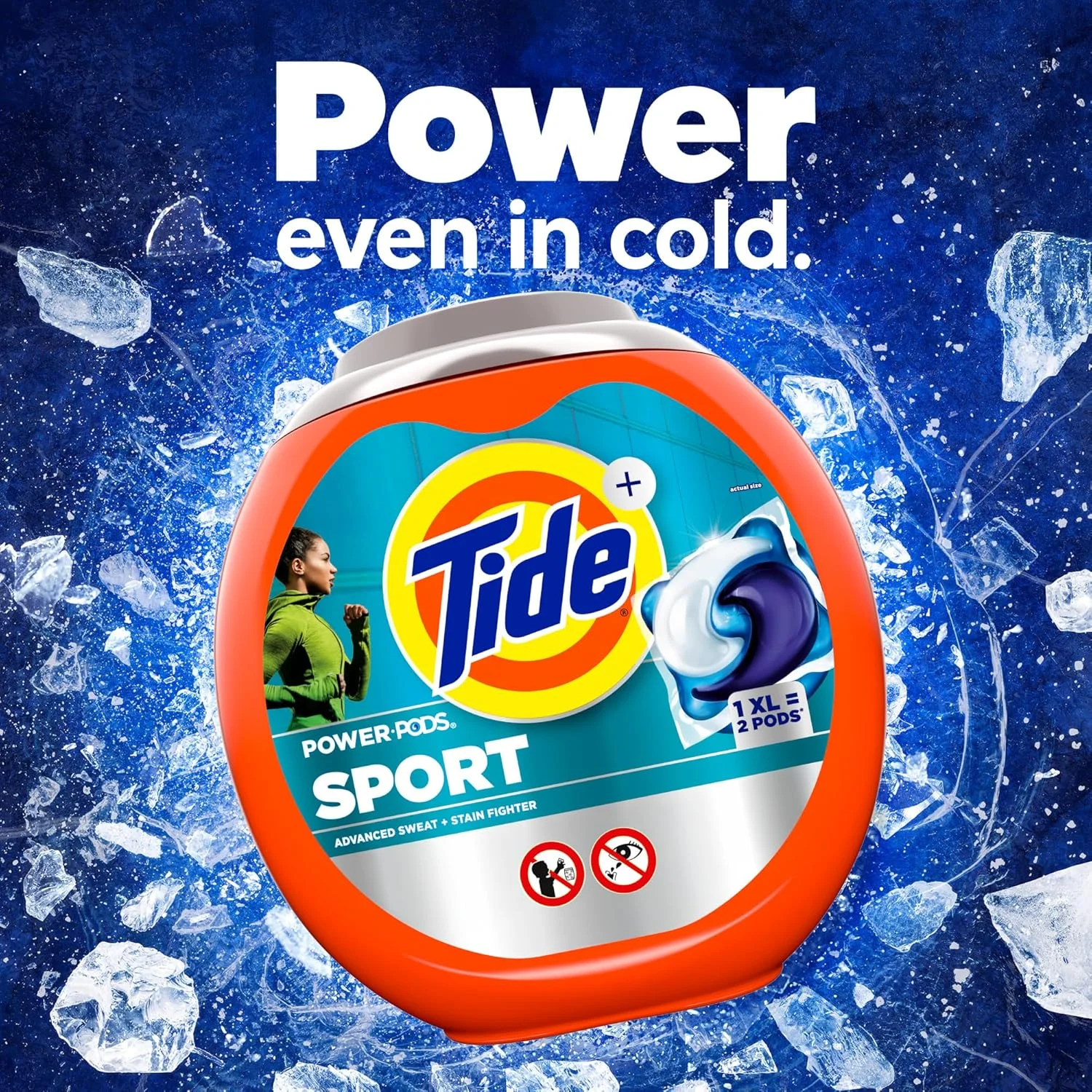 پودر لباسشویی کپسولی Tide Power PODS با رایحه Febreze Sport، تعداد 63، کپسول های لباسشویی با طراوت Febreze و محافظت از بوی ورزشی