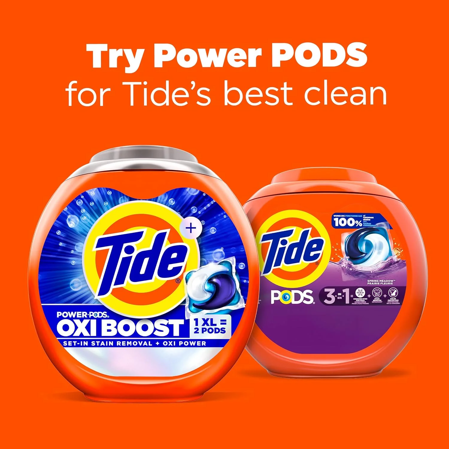 قرص ماشین لباسشویی Tide PODS، شوینده مایع، تمیز کننده قدرتمند 3 در 1 در یک مرحله، سازگار با HE، رایحه بهاری، 76 عدد