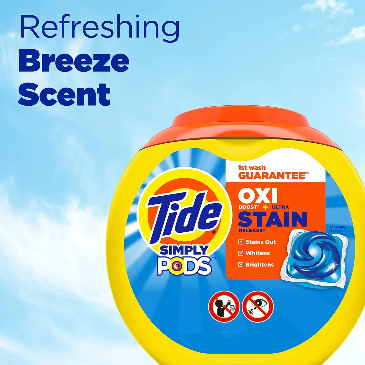 کپسول های شوینده لباس Tide Simply Pods +oxi، رایحه نسیم با طراوت، 55 عدد، 975 میلی لیتر