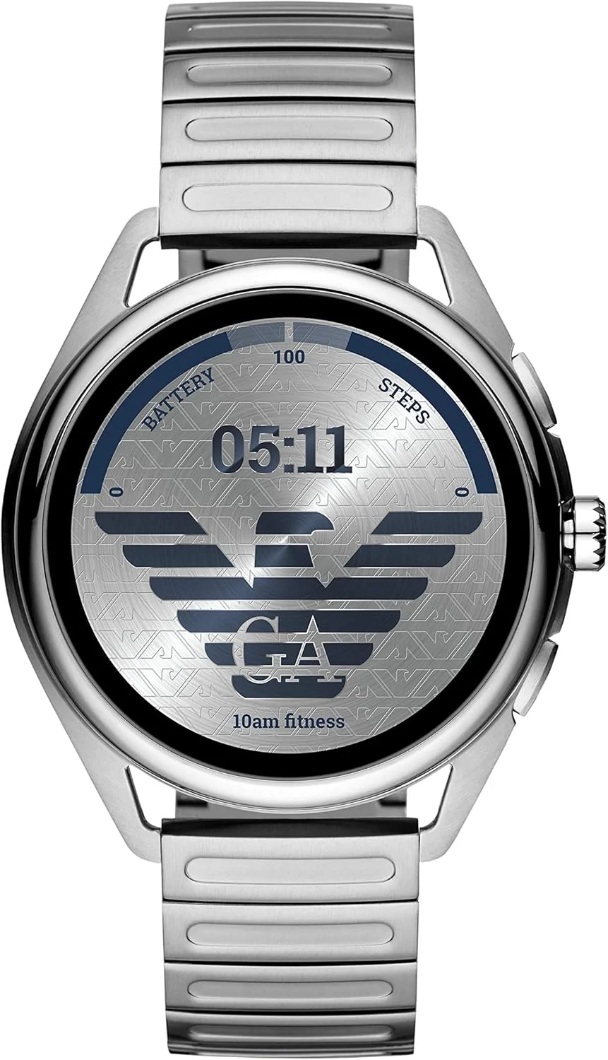 ساعت هوشمند Emporio Armani مدل 3- مجهز به Wear OS by Google با بلندگو، ضربان قلب، GPS، NFC و اعلان‌های تلفن هوشمند