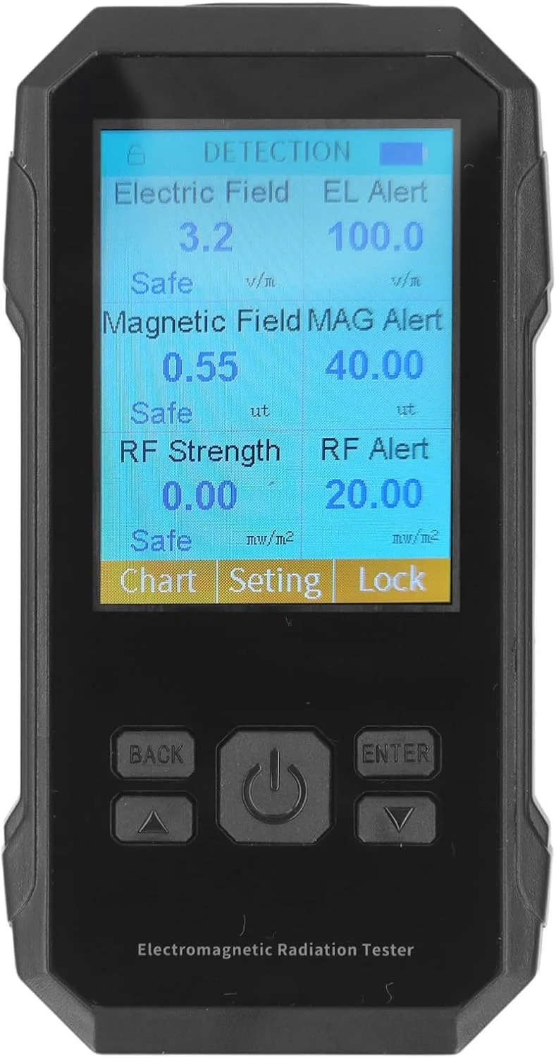 دستگاه EMF متر Cryfokt، آشکارساز EMF، آشکارساز تشعشعات الکترومغناطیسی با طراحی قابل حمل، آنالایزر طیف آشکارساز RF برای آشپزخانه، مناطق ولتاژ بالا، خانه، دفتر، کارخانه، فضای باز