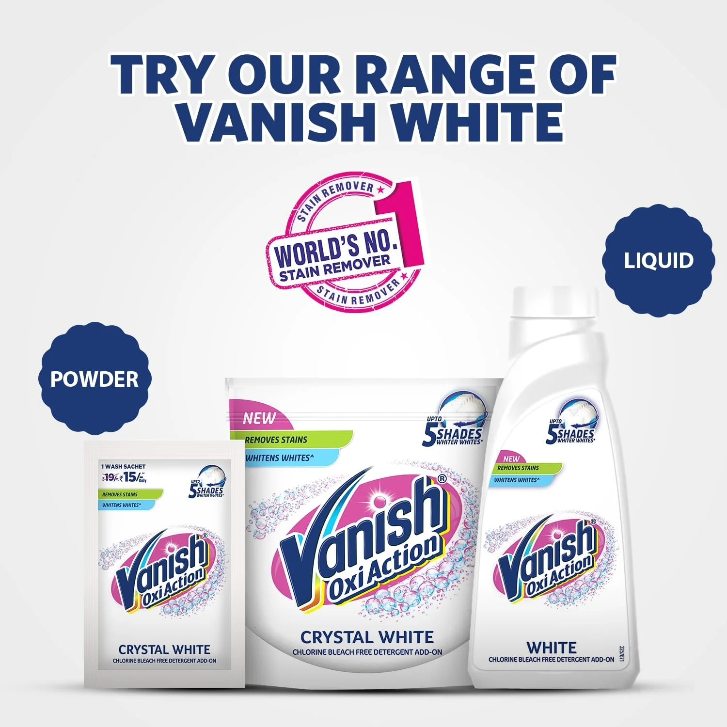 مایع سفید کننده لباس ونیش Crystal White حجم 800 میلی لیتر (بسته 2 عددی)، سفید کننده پارچه | مایع افزودنی شوینده | سفید مثل نو | لکه بر فوری | بدون سفید کننده کلر | مناسب برای استفاده با تمام پودرها و مایعات شوینده