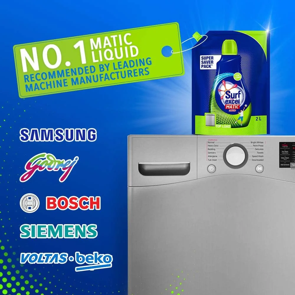 مایع لباسشویی ماشین لباسشویی سطلی Surf Excel Matic - کیسه 2 لیتری