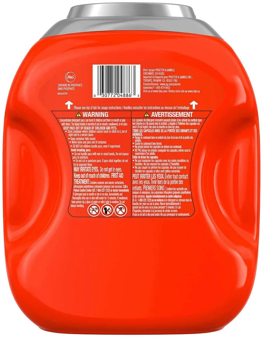 پودر لباسشویی کپسولی تاید Hygienic Clean Heavy Duty 10x Power PODS، رایحه اورجینال، 76 عددی، برای آلودگی های قابل مشاهده و غیر قابل مشاهده، 3.67 کیلوگرم