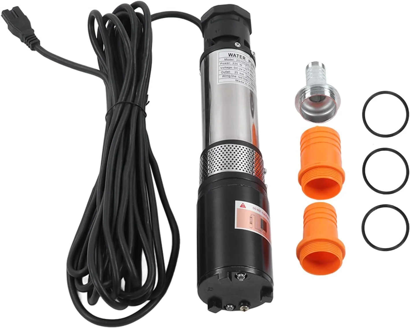 پمپ شناور چاه عمیق Cryfokt DC 24V 220W، تقویت کننده آب خورشیدی استیل ضد زنگ با پیچ های خوب برای لوازم آبیاری کشاورزی