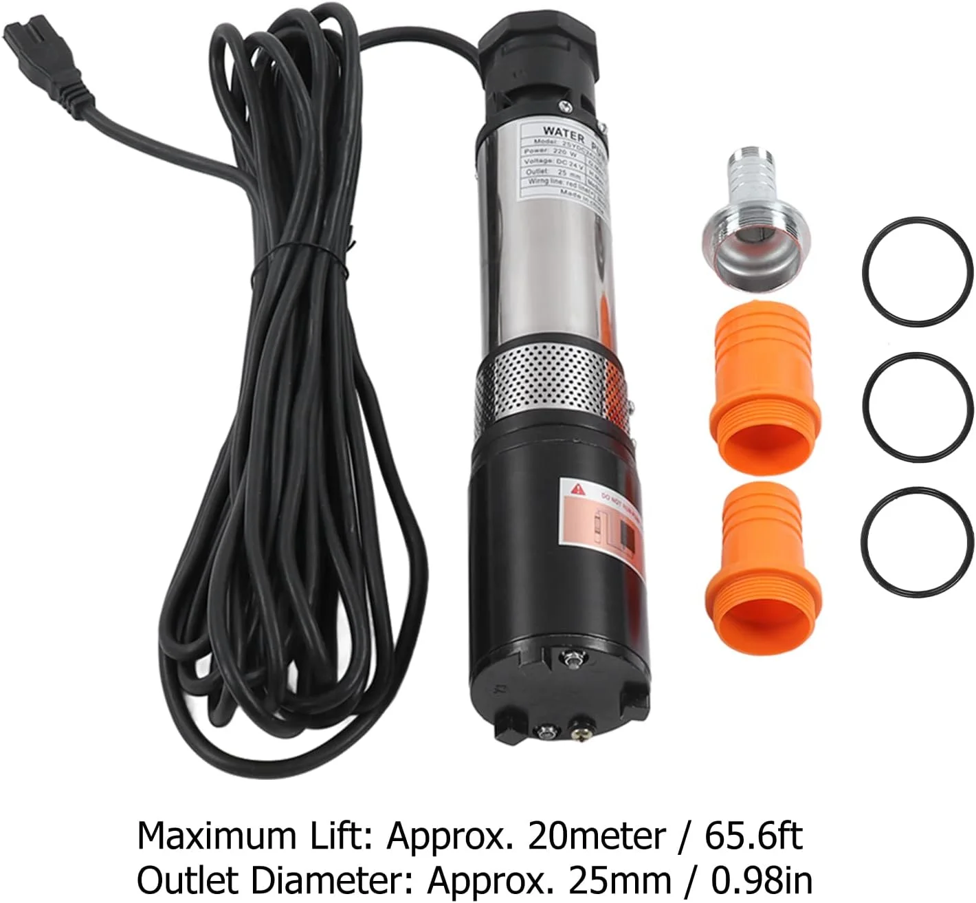 پمپ شناور چاه عمیق Cryfokt DC 24V 220W، تقویت کننده آب خورشیدی استیل ضد زنگ با پیچ های خوب برای لوازم آبیاری کشاورزی پمپ شناور چاه عمیق Cryfokt DC 24V 220W، تقویت کننده آب خورشیدی استیل ضد زنگ با پیچ های خوب برای لوازم آبیاری کشاورزی