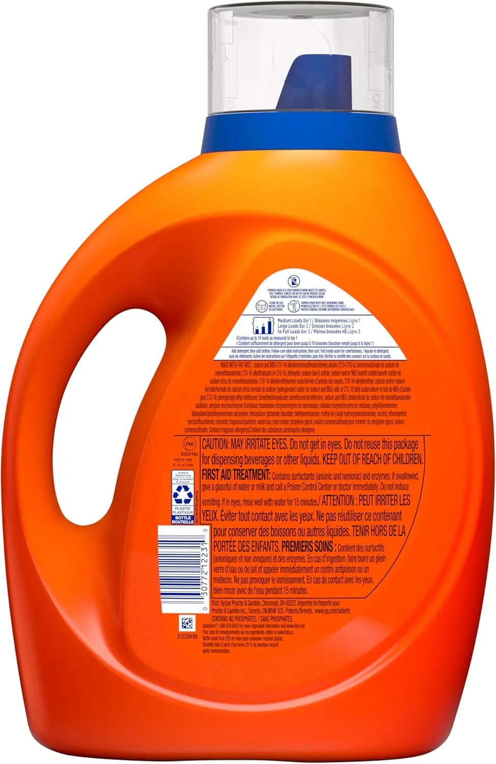 مایع لباسشویی بهداشتی و بسیار قوی Tide، مناسب ماشین لباسشویی HE، رایحه اصلی، 3.1 لیتر، 74 بار شستشو