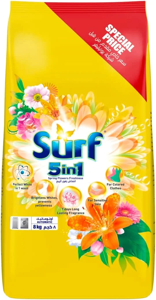پودر لباسشویی Surf Flower Fresh 5 در 1، 8 کیلوگرم