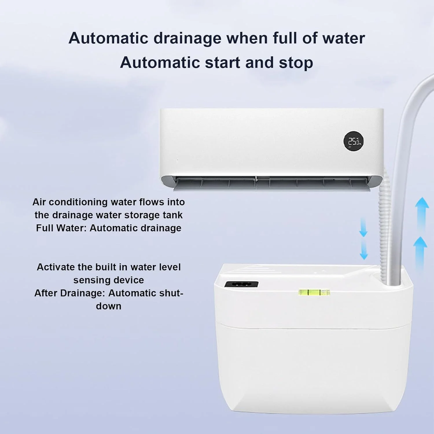 پمپ تخلیه اتوماتیک کندانس Cryfokt، سنسور دوگانه 3 وات با ارتفاع 15 متر، پمپ تخلیه کندانس اتوماتیک بی صدا، پمپ تخلیه کندانس AC برای کولر گازی 1-3 اسب بخار پمپ تخلیه اتوماتیک کندانس Cryfokt، سنسور دوگانه 3 وات با ارتفاع 15 متر، پمپ تخلیه کندانس اتوماتیک بی صدا، پمپ تخلیه کندانس AC برای کولر گازی 1-3 اسب بخار