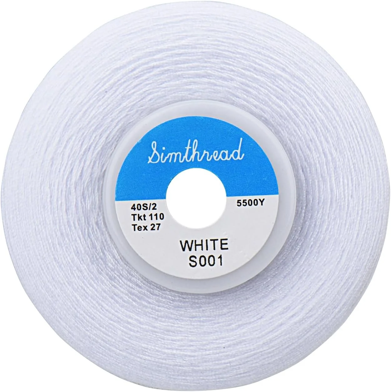 نخ خیاطی همه منظوره Simthread از 100% پلی استر ریسیده شده برای سردوز، اورلاک، مرو، لحاف دوزی و خیاطی، 4 مخروط بزرگ 5000 متری (5500 یارد) - 40S/2 سفید نخ خیاطی همه منظوره Simthread از 100% پلی استر ریسیده شده برای سردوز، اورلاک، مرو، لحاف دوزی و خیاطی، 4 مخروط بزرگ 5000 متری (5500 یارد) - 40S/2 سفید