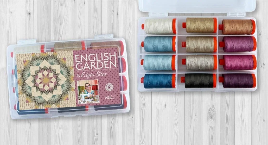 ست نخ آریفیِل English Garden اثر ادیتا سیتار، ۱۲ ماسوره بزرگ نخ پنبه ای ۵۰wt