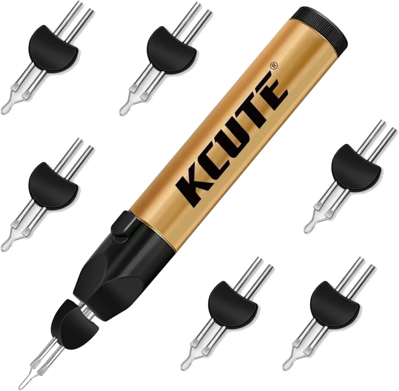 نخ سوز چیپی نسل دوم، نخ زاپِر با یک لمس برای پرداخت مهره بافی، ذوب سریع موم، انتقال حرارت چرم و پروژه های ریسندگی (1 عدد نخ سوز + 6 عدد سری)