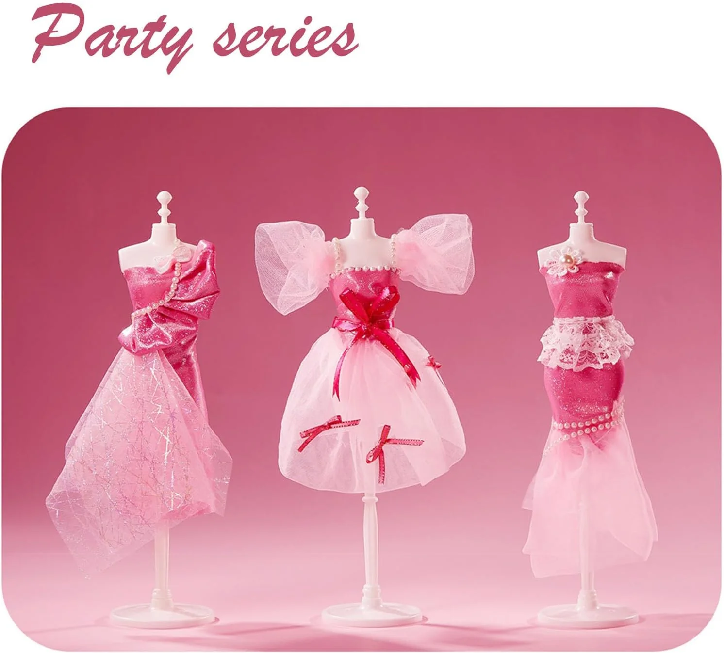 ست ساخت لباس عروسک: خلق لباس های فانتزی و خاص برای دختران به همراه 6 مانکن، اسباب بازی هنری و کاردستی، بدون نیاز به سوزن و دوخت