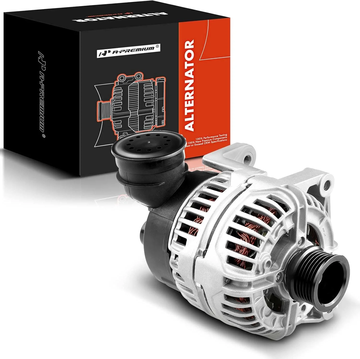 دینام A-Premium سازگار با BMW سری 3 و 5 و X5 و Z3 مدل‌های 1997 1998 1999 2000 2001 2002 2003 2004 2005 2006، 2.2L 2.5L 2.8L 3.0L، 120 آمپر 12 ولت CW با پولی 6 شیاره، جایگزین# 0124515050, 12317501755