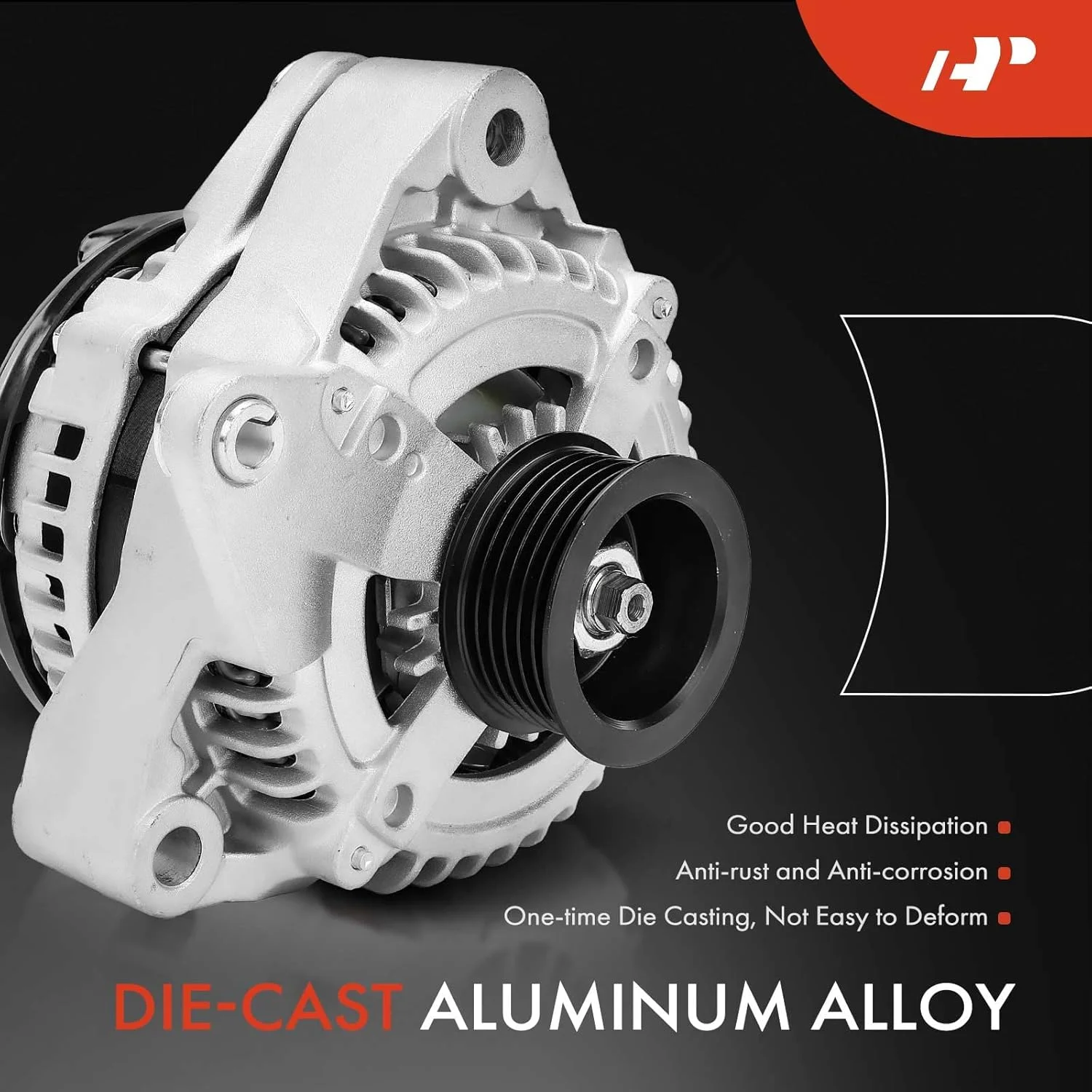 دینام A-Premium سازگار با لکسوس LS430 2004-2006 V8 4.3L، GS430 2006-2007 V8 4.3L، 12 ولت 130 آمپر پولی 5 شیاره چرخش در جهت عقربه های ساعت، جایگزین# 27060-50340, 2706050340