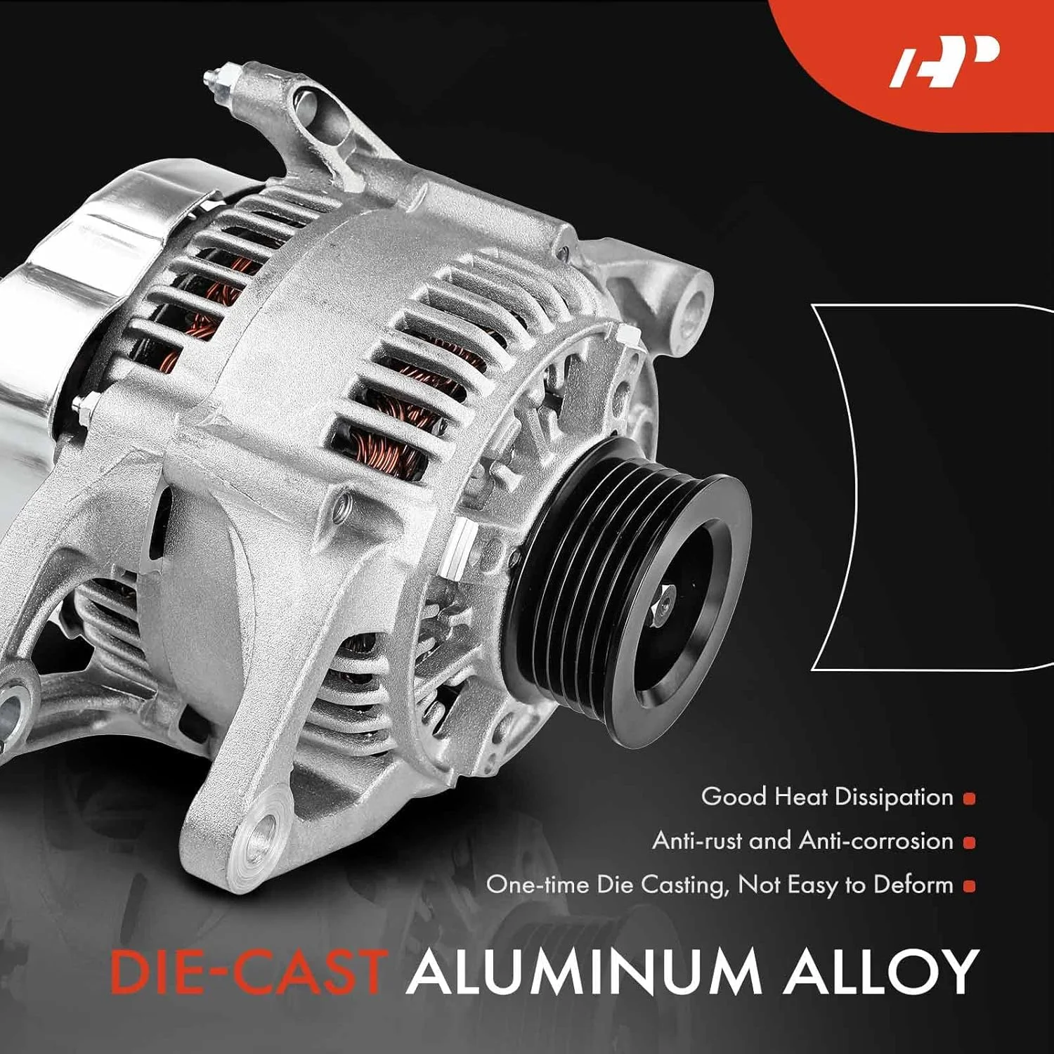 آلترناتور A-Premium سازگار با مدل های دوج و جیپ - داکوتا، گرند چروکی، چروکی، رانگلر، TJ، کامنچ - 1991-1998 - 2.5L 4.0L - 90A 12V CW پولی 6 شیاره - جایگزین# 10463782, 10463797