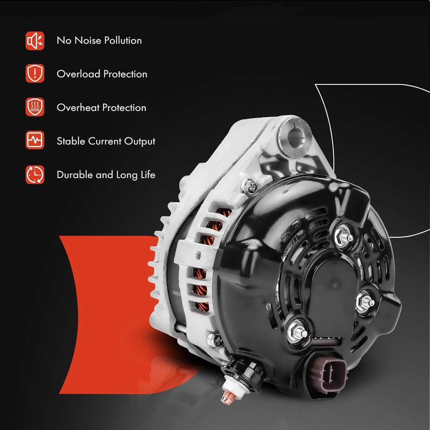 دینام A-Premium سازگار با لکسوس LS430 2004-2006 V8 4.3L، GS430 2006-2007 V8 4.3L، 12 ولت 130 آمپر پولی 5 شیاره چرخش در جهت عقربه های ساعت، جایگزین# 27060-50340, 2706050340