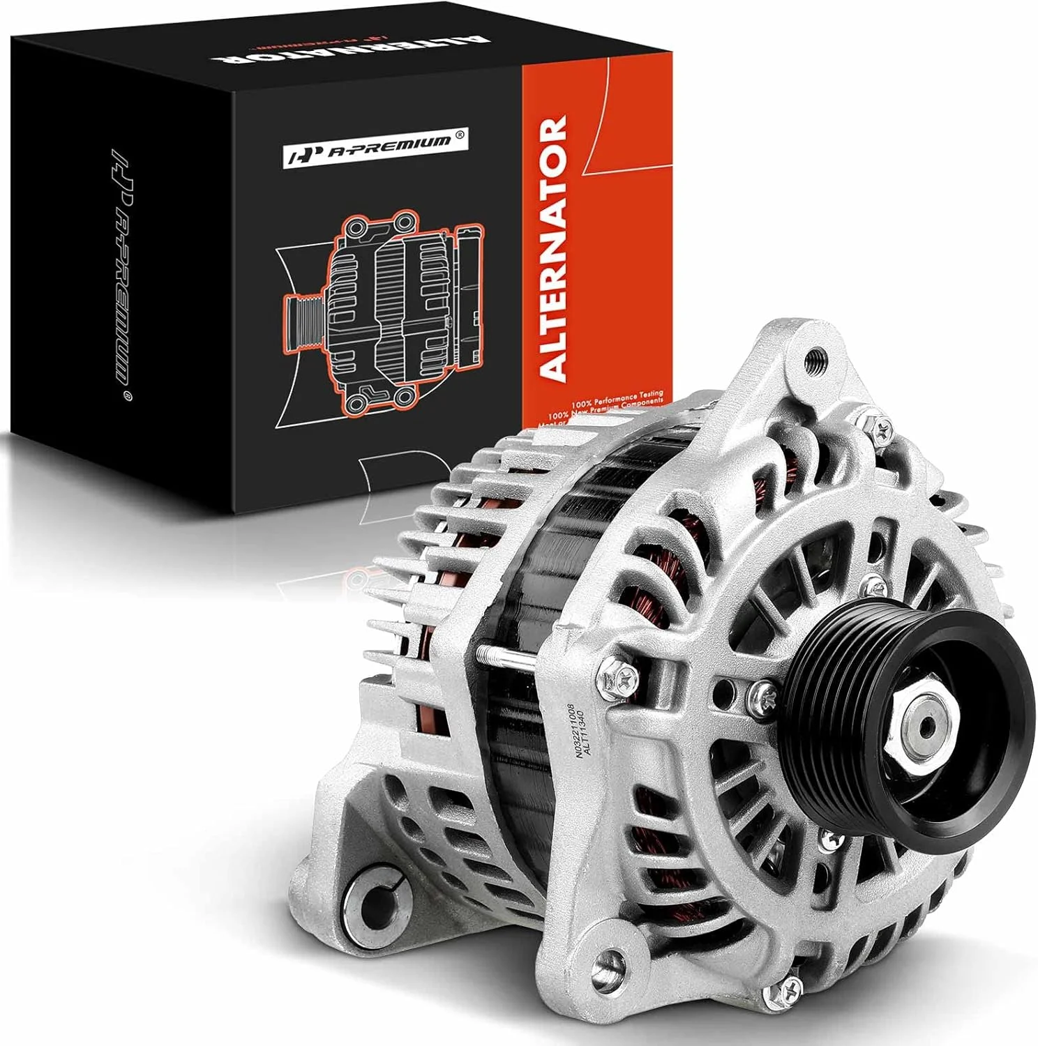 دینام A-Premium سازگار با نیسان 350Z مدل 07-09، 370Z مدل 09-10 و اینفینیتی M35 مدل 09-10، Q50 مدل 14-15، Q70 مدل 14-19، 3.5L 3.7L، 150 آمپر 12 ولت پولی 7 شیار چرخش در جهت عقربه های ساعت، جایگزین# 400-48164، 23100-JK01A