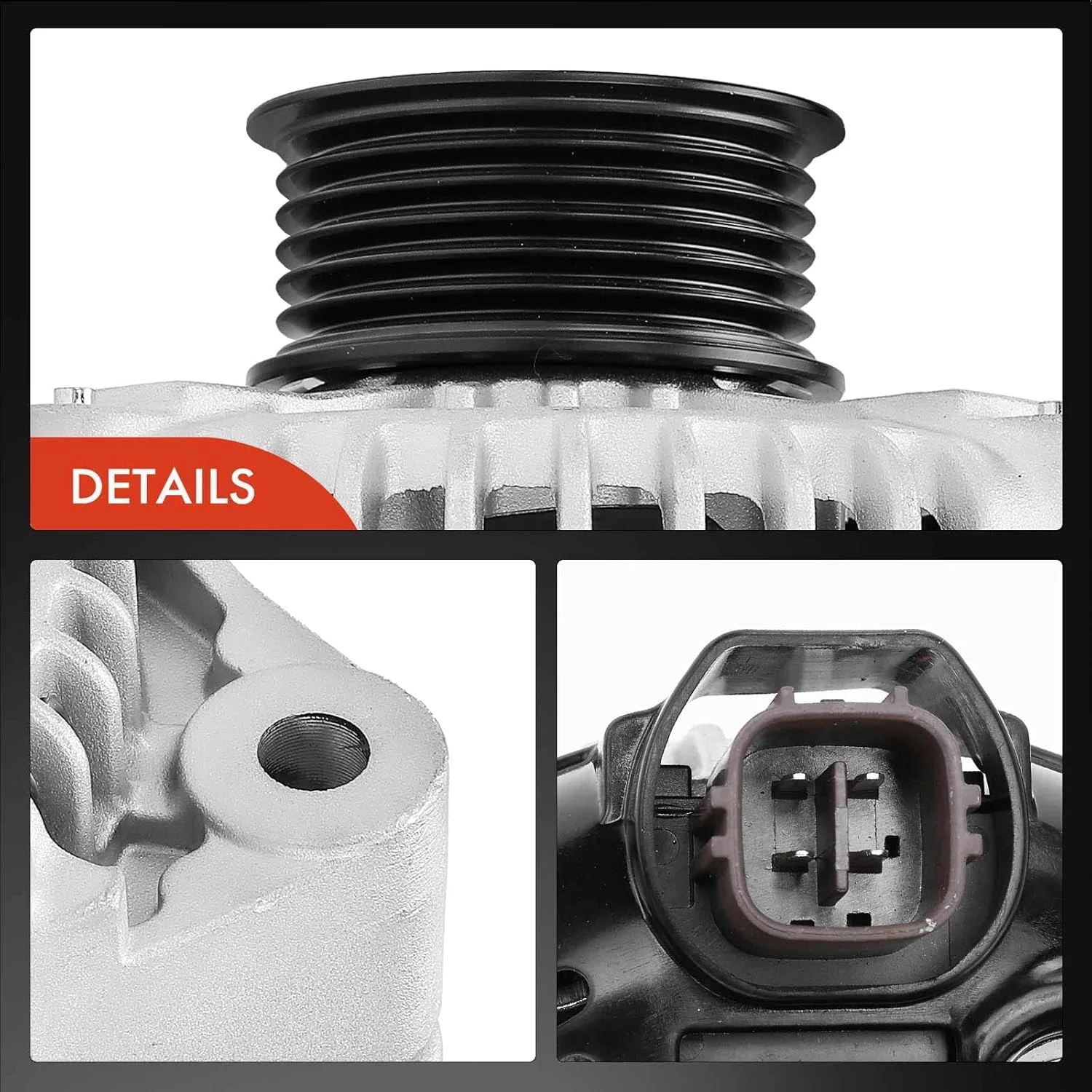 دینام A-Premium سازگار با لکسوس LS430 2004-2006 V8 4.3L، GS430 2006-2007 V8 4.3L، 12 ولت 130 آمپر پولی 5 شیاره چرخش در جهت عقربه های ساعت، جایگزین# 27060-50340, 2706050340