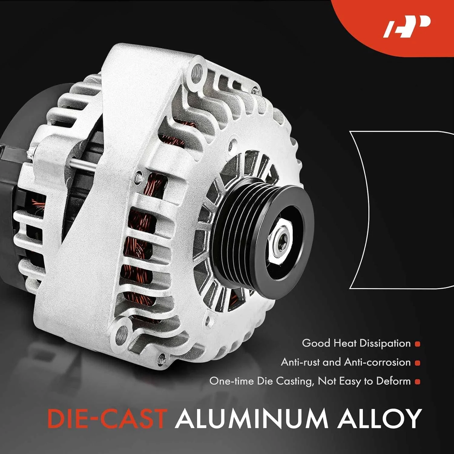 دینام A-Premium سازگار با نیسان 350Z مدل 07-09، 370Z مدل 09-10 و اینفینیتی M35 مدل 09-10، Q50 مدل 14-15، Q70 مدل 14-19، 3.5L 3.7L، 150 آمپر 12 ولت پولی 7 شیار چرخش در جهت عقربه های ساعت، جایگزین# 400-48164، 23100-JK01A