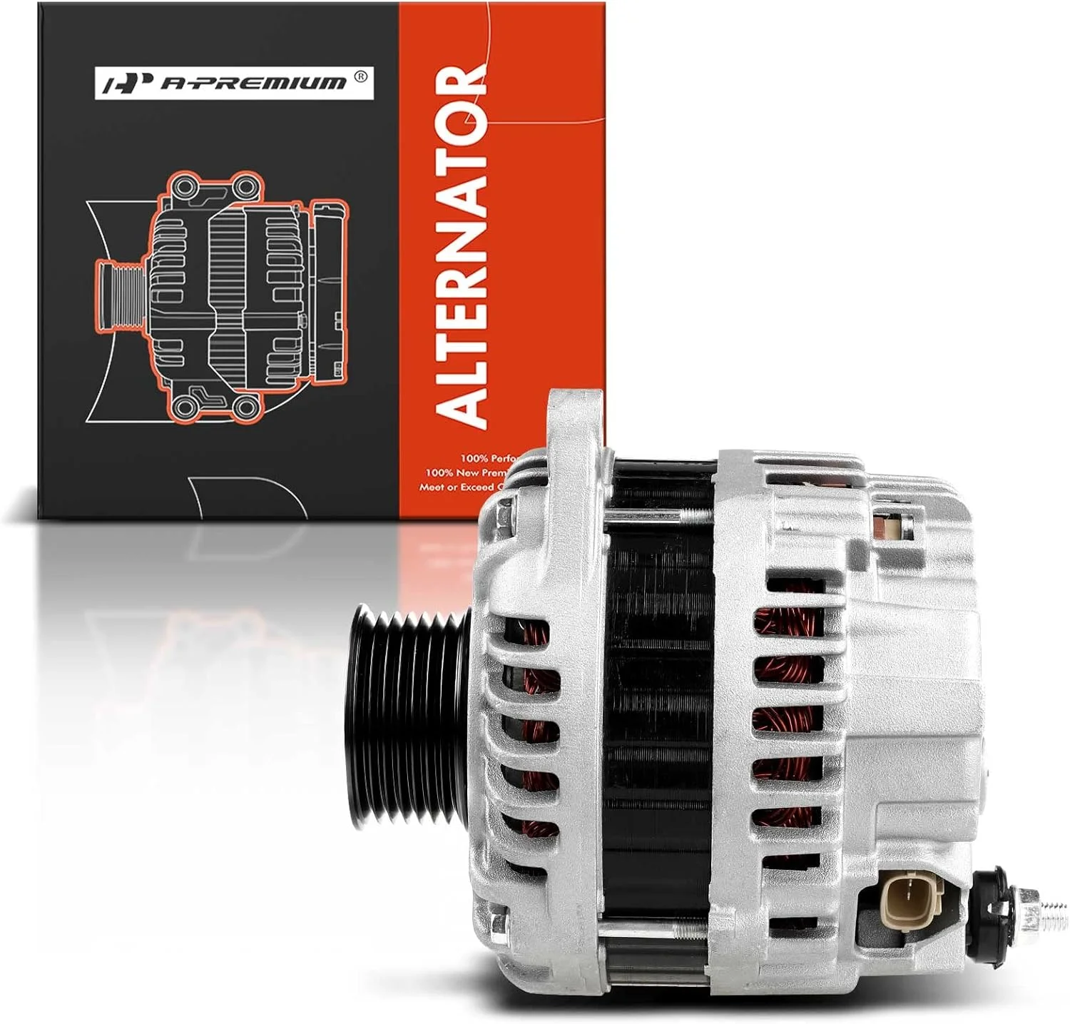 دینام A-Premium سازگار با نیسان 350Z مدل 07-09، 370Z مدل 09-10 و اینفینیتی M35 مدل 09-10، Q50 مدل 14-15، Q70 مدل 14-19، 3.5L 3.7L، 150 آمپر 12 ولت پولی 7 شیار چرخش در جهت عقربه های ساعت، جایگزین# 400-48164، 23100-JK01A