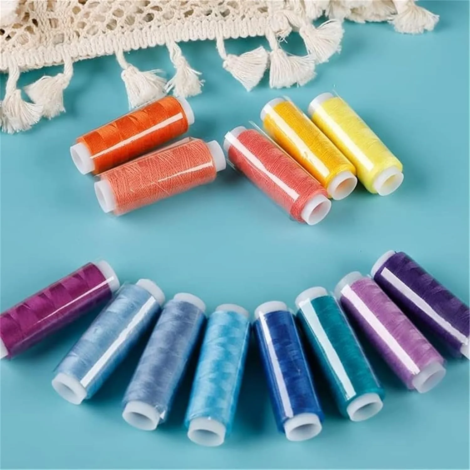 ست قرقره نخ خیاطی پلی استر هالامودو 39 رنگ 200 یاردی مناسب برای خیاطی دستی و چرخ خیاطی صنعتی ست قرقره نخ خیاطی پلی استر هالامودو 39 رنگ 200 یاردی مناسب برای خیاطی دستی و چرخ خیاطی صنعتی