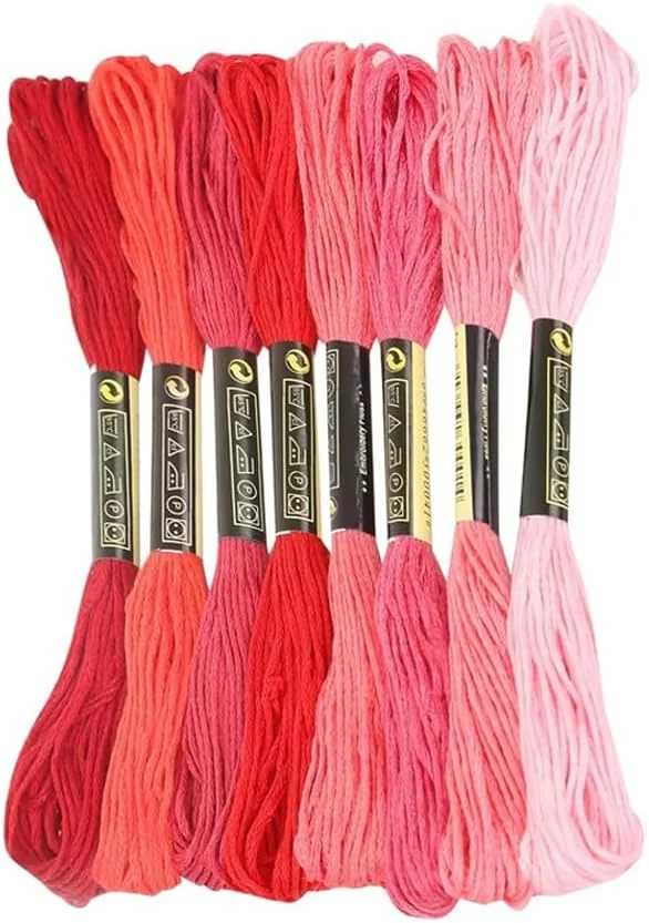 نخ های گلدوزی Ieron، نخ های کوک صلیبی 7.5 متری 8 رنگ، نخ دوزی پنبه ای، کیت های کوک صلیبی برای بافندگی پروژه های صنایع دستی DIY (قرمز) نخ های گلدوزی Ieron، نخ های کوک صلیبی 7.5 متری 8 رنگ، نخ دوزی پنبه ای، کیت های کوک صلیبی برای بافندگی پروژه های صنایع دستی DIY (قرمز)