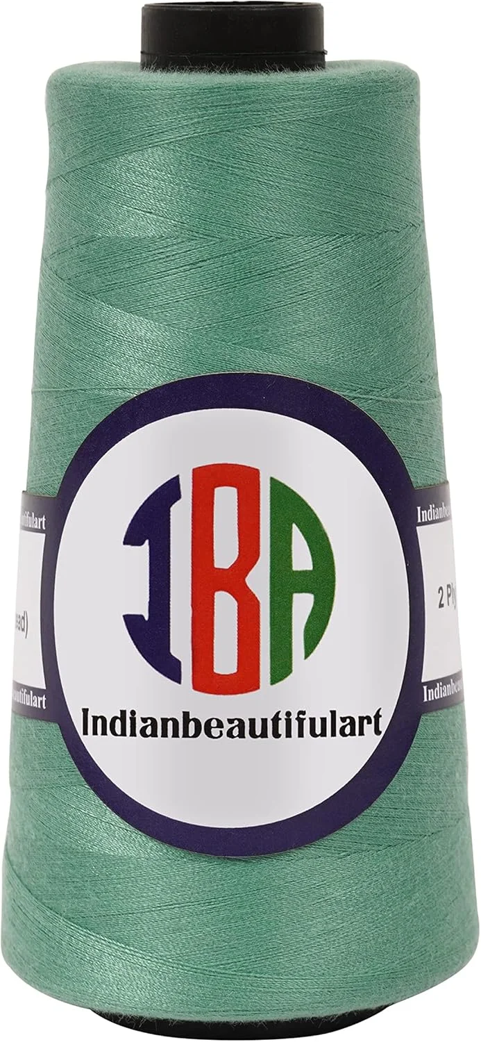 IBA Indianbeautifulart نخ خیاطی چند منظوره 5000 یاردی، قرقره های پلی استر ریسیده 100%، نخ سردوز اتصال دهنده برای صنایع دستی DIY، اورلاک، دوخت دستی، بسته 1 عددی (سبز آبی) IBA Indianbeautifulart نخ خیاطی چند منظوره 5000 یاردی، قرقره های پلی استر ریسیده 100%، نخ سردوز اتصال دهنده برای صنایع دستی DIY، اورلاک، دوخت دستی، بسته 1 عددی (سبز آبی)